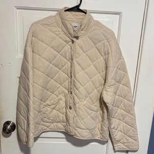 Kensie Women's Beige Quilted Puffer Jacket
